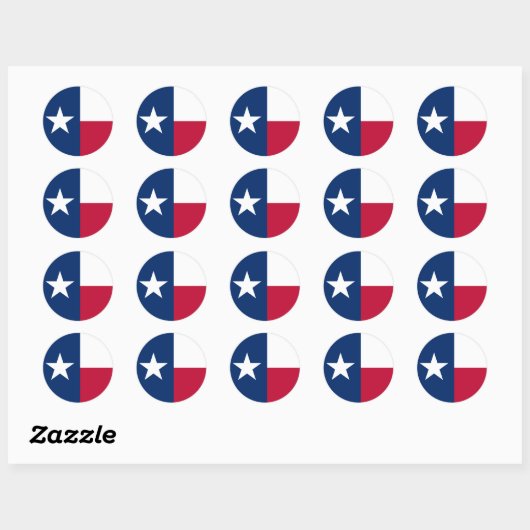 Texas Flag Ronde Sticker (Vel)