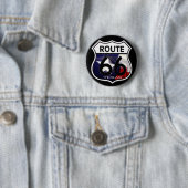 Texas Flag Route 66 Shield Ronde Button 5,7 Cm (In situ)