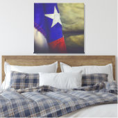 Texas Flag Rustic Lone Star USA Canvas Afdruk (Insitu (Slaapkamer))
