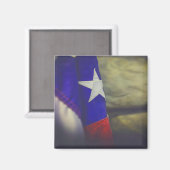 Texas Flag Rustic Lone Star USA Magneet (Voorkant / Achterkant)