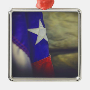 Texas Flag Rustic Lone Star USA Metalen Ornament