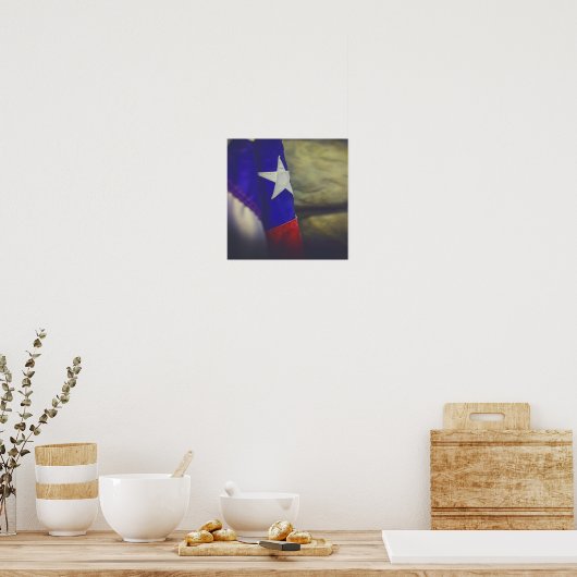 Texas Flag Rustic Lone Star USA Poster (Keuken)