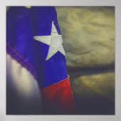 Texas Flag Rustic Lone Star USA Poster (Voorkant)