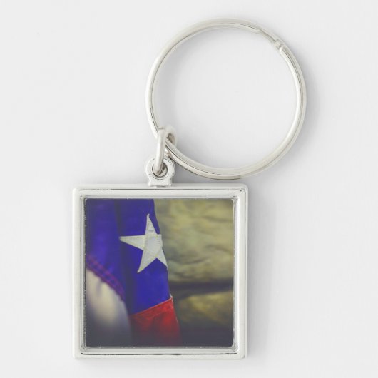 Texas Flag Rustic Lone Star USA Sleutelhanger (Voorkant)