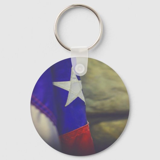 Texas Flag Rustic Lone Star USA Sleutelhanger (Voorkant)