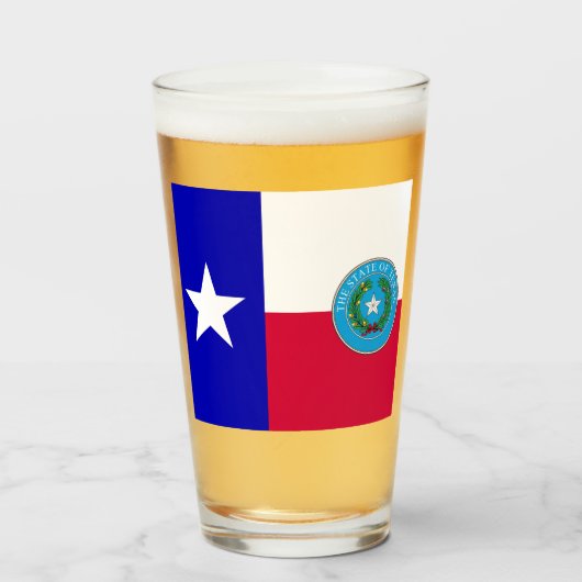 Texas flag-Seal Glas (Voorkant gevuld)