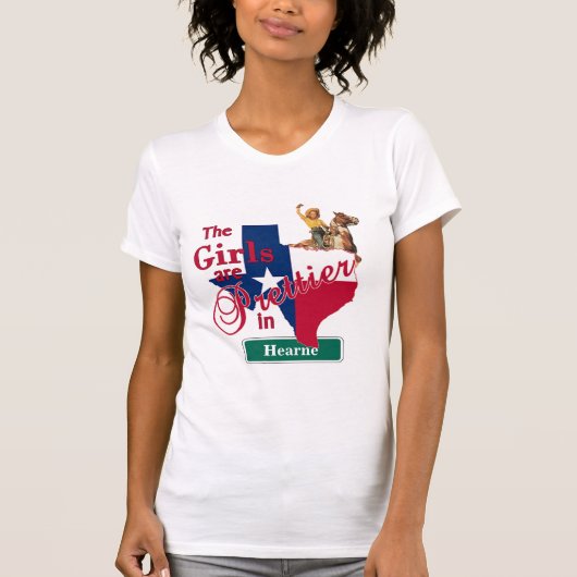 Texas Flag Shape CUSTOM Cowgirl Girls zijn  T-shirt (Voorkant)