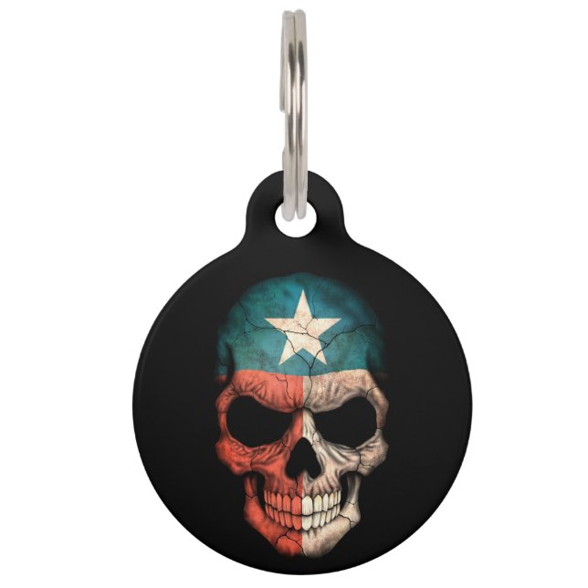  Texas Flag Skull Huisdierpenning (Voorkant)