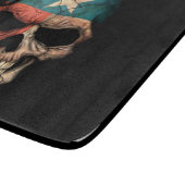 Texas Flag Skull op Black Snijplank (Hoek)