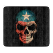 Texas Flag Skull op Black Snijplank (Voorkant)