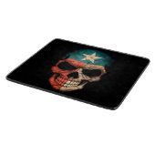 Texas Flag Skull op Black Snijplank (Hoek)