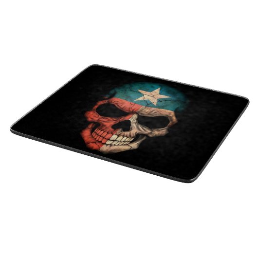 Texas Flag Skull op Black Snijplank (Hoek)