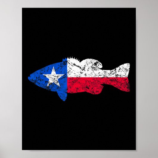 Texas Flag Smallmouth Byb Gevist Poster (Voorkant)