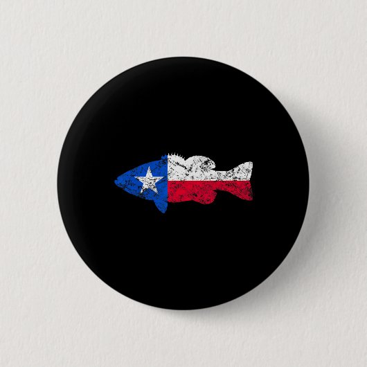 Texas Flag Smallmouth Byb Gevist Ronde Button 5,7 Cm (Voorkant)