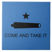 Texas Flag & Spartan Leonidas "Kom en pak het!" Tegeltje (Voorkant)