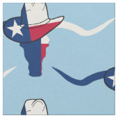 Texas Flag Steer Head met Cowboy Pet Stof (Close Up)