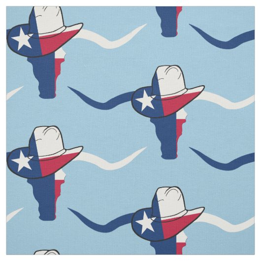 Texas Flag Steer Head met Cowboy Pet Stof (Swatch)
