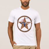 Texas Flag Steer Head met Rope en Star T-shirt (Voorkant)