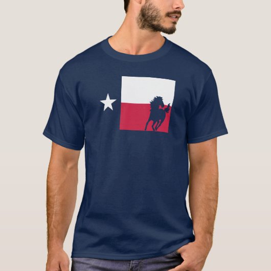 Texas Flag T-Shirt - Cowboy & Horse (Voorkant)