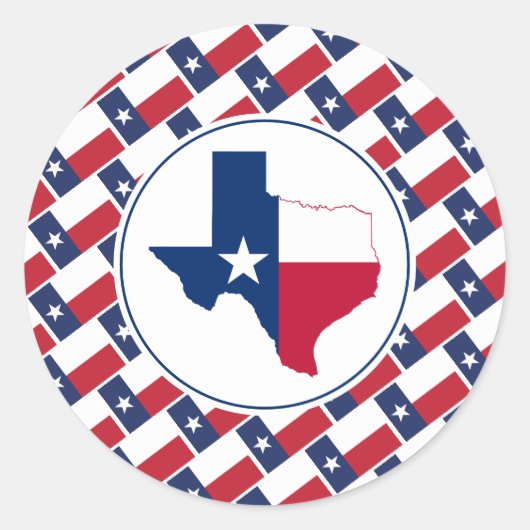 TEXAS FLAG Texan Map Stijlvol Patriottisch Ronde Sticker (Voorkant)