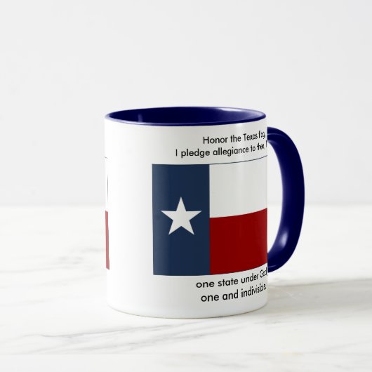 Texas Flag - Texas Pledge Mok (Voorkant rechts)