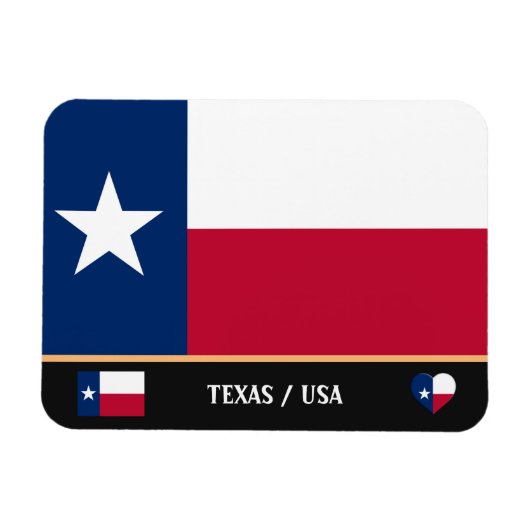 Texas Flag & Texas State/reis Amerika Magneet (Horizontaal)