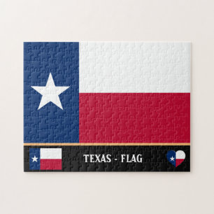 Texas Flag & Texas State USA/Amerika Legpuzzel
