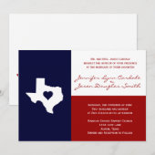 Texas Flag Theme Weddenschap Uitnodiging rood Blau (Voorkant / Achterkant)