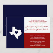 Texas Flag Theme Weddenschap Uitnodiging rood Blau (Voorkant / Achterkant)