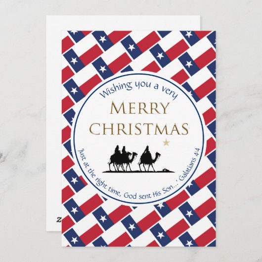 TEXAS FLAG Three Wise Men TEXAN Christmas Feestdagenkaart (Voorkant / Achterkant)