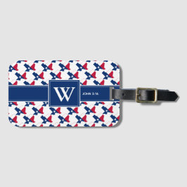 TEXAS FLAG USA | Christelijk John 3:16 | Monogram Bagagelabel
