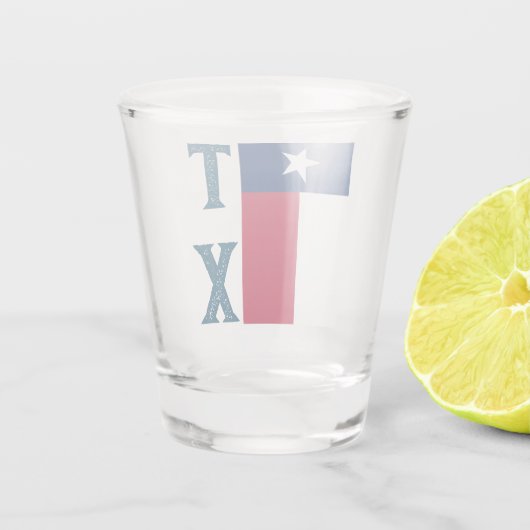 Texas Flag (verticaal) Shot Glas (Achterkant)