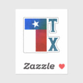 Texas Flag (verticaal) Sticker (Vel)