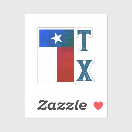 Texas Flag (verticaal) Sticker (Vel)