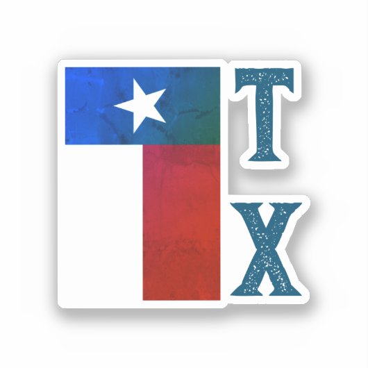 Texas Flag (verticaal) Sticker (Voorkant)