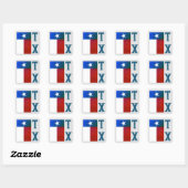 Texas Flag (verticaal) Vierkante Sticker (Vel)