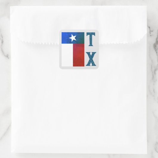 Texas Flag (verticaal) Vierkante Sticker (Tas)