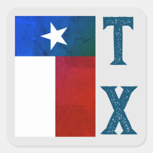 Texas Flag (verticaal) Vierkante Sticker