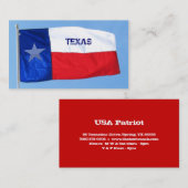 Texas Flag Visitekaartje Star (Voorkant / Achterkant)