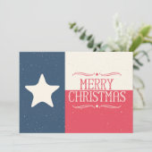 Texas Flag Vrolijke Kerstuitnodiging of Kaart (Staand voorkant)
