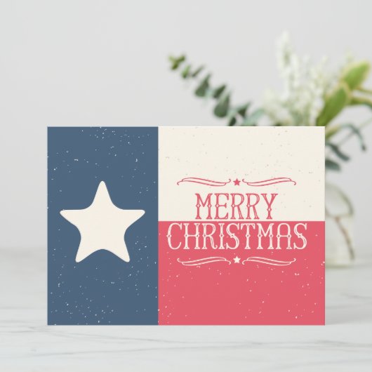 Texas Flag Vrolijke Kerstuitnodiging of Kaart (Staand voorkant)