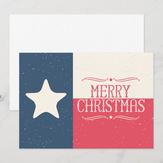 Texas Flag Vrolijke Kerstuitnodiging of Kaart (Voorkant / Achterkant)