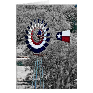 Texas Flag Windmill Near Johnson City, TX