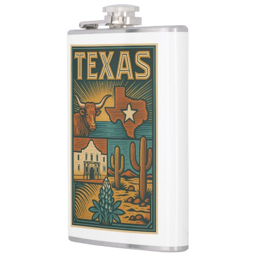 Texas Flask – Roestvrij staal Pocket Flask Heupfles (Links)