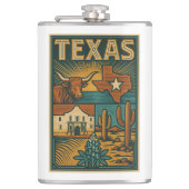 Texas Flask – Roestvrij staal Pocket Flask Heupfles (Voorkant)