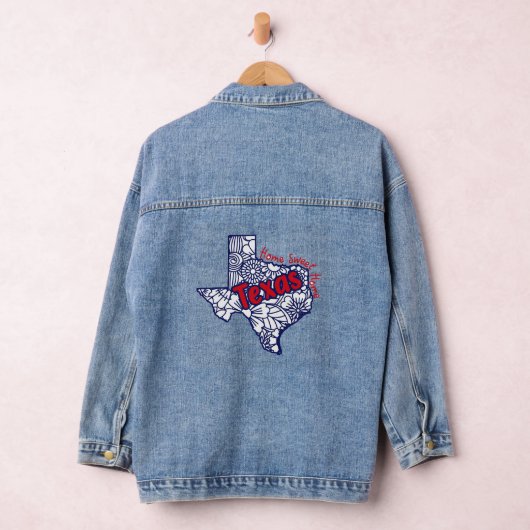 Texas Floral Doodles Denim Jacket (Hangar)