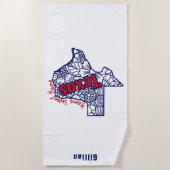 Texas Floral Doodles gepersonaliseerd Strandlaken (Voorkant)