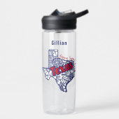Texas Floral Doodles gepersonaliseerd Waterfles (Links)