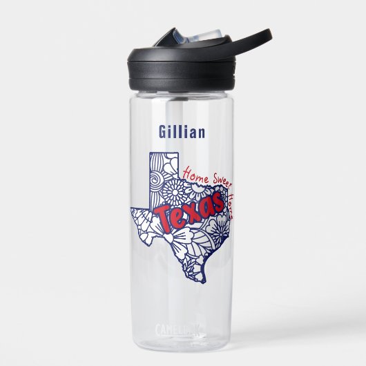 Texas Floral Doodles gepersonaliseerd Waterfles (Links)