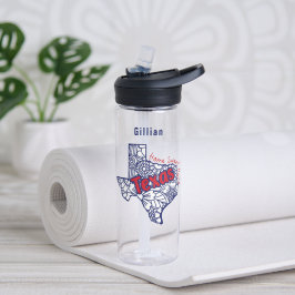 Texas Floral Doodles gepersonaliseerd Waterfles